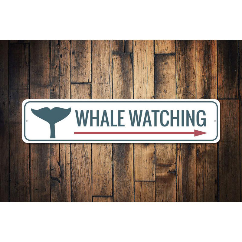 Enseigne en baleine en aluminium, H 4 po x l 18 po x P 0,04 po