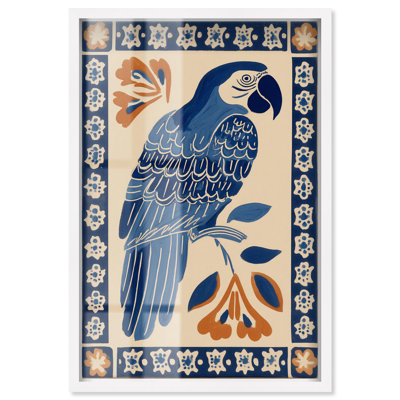 Azulejo II Shadowbox Print Coastal Wall Art by Art Remedy, White Frame, 21 x 31