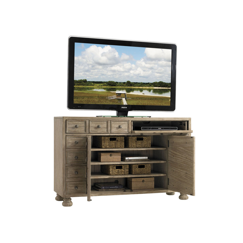 Twilight Bay Andrews Media Console, Distressed Textured Soft Taupe Gray