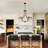 Farmhouse 6-light Black Chandelier With Wood Finish Metal, 27.6" Candle Style Ceiling Light For Kitchen Island And Dining Room-119330243