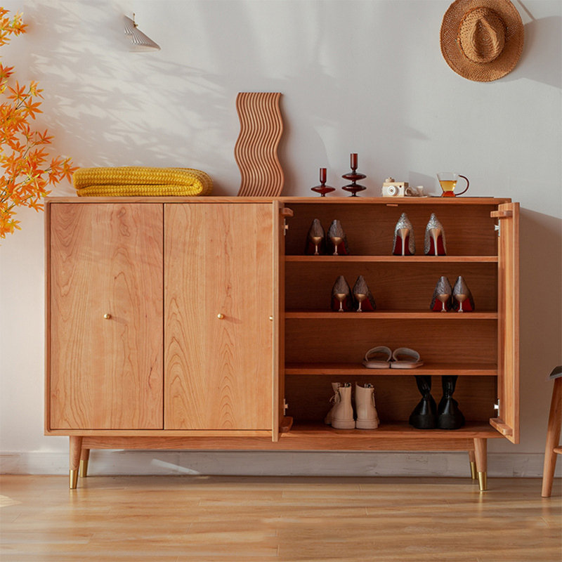 Armoire de rangement simple pour chaussures à quatre portes, H 39,37 po x l 70,87 po x P 14,17 po