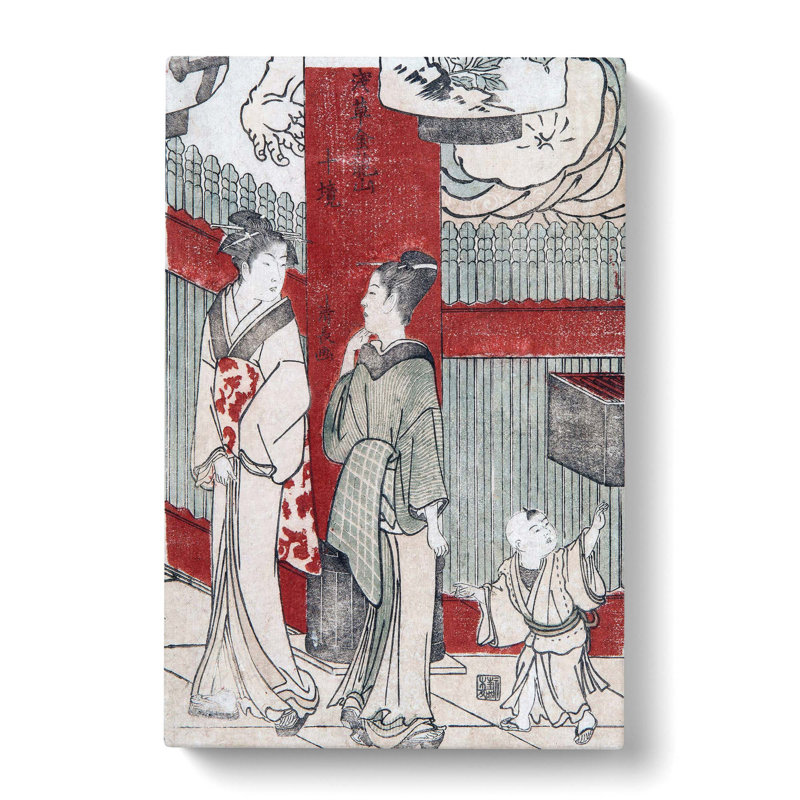 Woodcut by Torii Kiyonaga - Wrapped Canvas Print, 60cm H x 40cm W x 3cm D