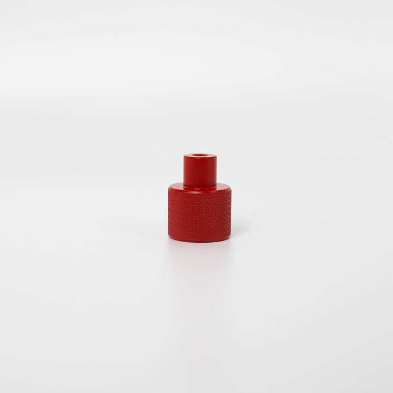ROUS Hardware Mid Century Modern Knurled Knob, Rose (Red)