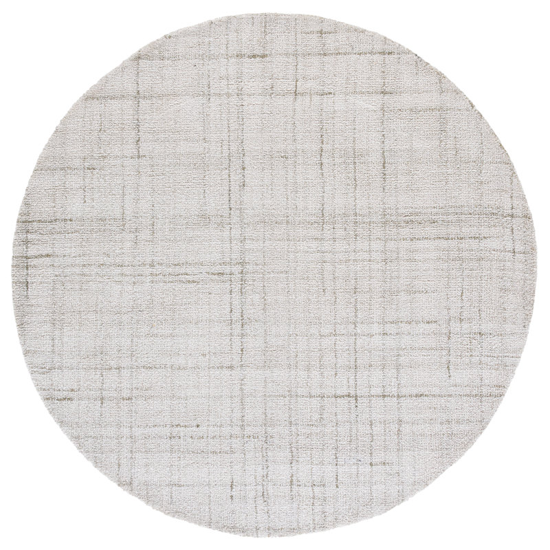 Abstract Hand Tufted Performance Abstract Rug, Round 6'