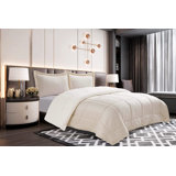 Mocassi Solid Sherpa Geometric Shapes Comforter Set