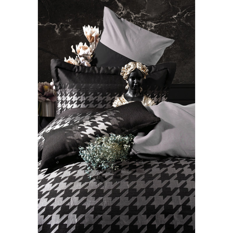 Ensemble de housse de couette 100% coton 3 pièces Rayleigh, Gris