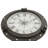 Wyble Metal Compass Side End Accent Table with Clock and Clear Glass Top-1097518863-1097518862