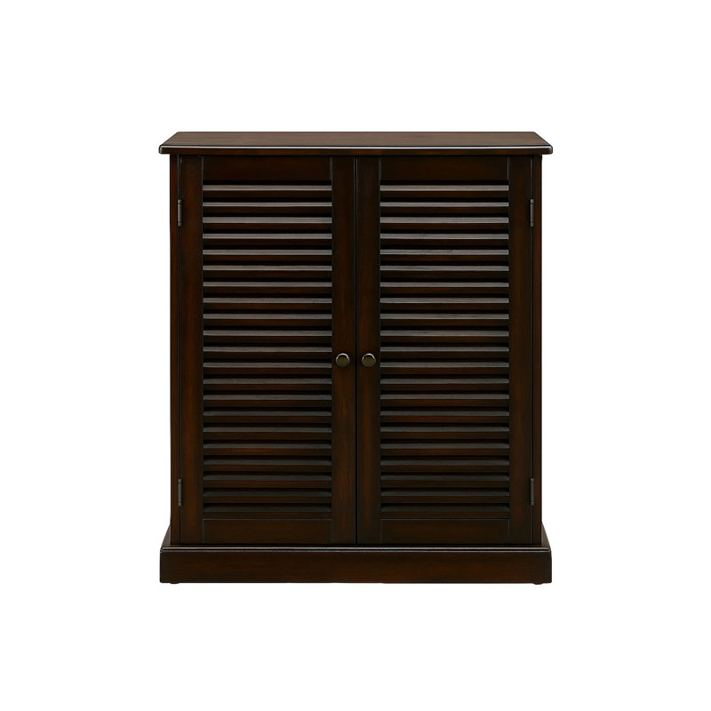 Armoire à chaussures avec 5 tablettes et portes à persiennes, Espresso