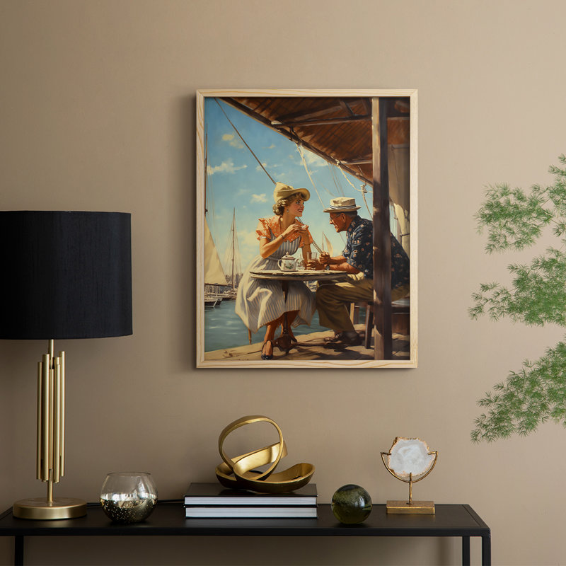 NAUTICAL Series DCXL, reproduction encadrée - bois massif, Naturel, H 21 po x l 17 po