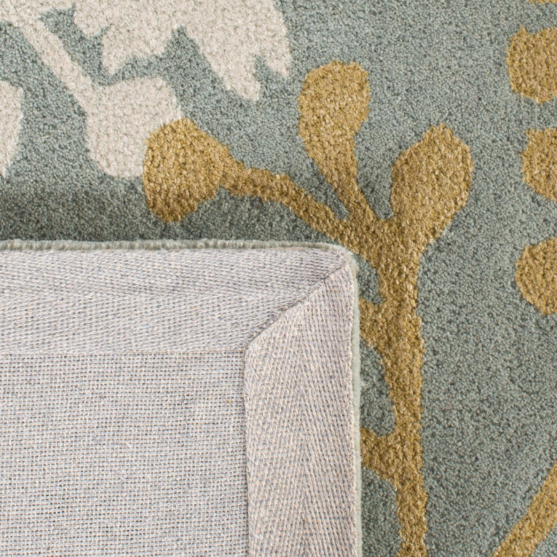 Soho Hand Tufted Wool And Viscose Floral Rug, Square 6'