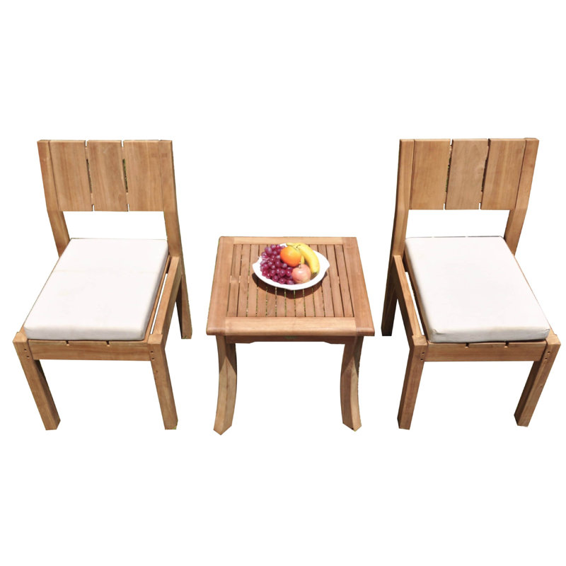 Meda Outdoor 3 - Piece Teak Bistro Set