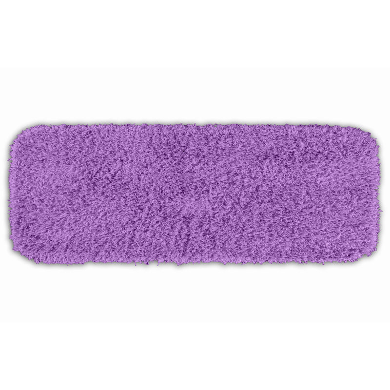 Tapis pour salle de bain en nylon avec envers antidérapant Frechette, Tapis de couloir 22 po x 60 po, Violet