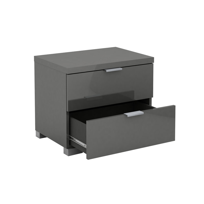Allyria 21.7'' W Nightstand, Dark Gray