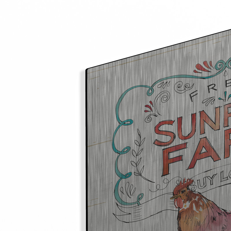 «Down On The Farm 6» par Anne Tavoletti, art mural en métal, H 24 po x l 24 po