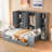 Wooden Daybed With Three Drawers, All-in-one Cabinet, Desk And Shelves-60321130-60321135
