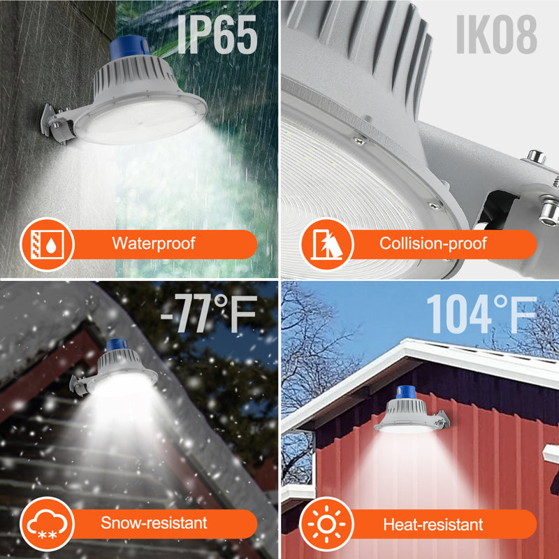 50W Silver LED Barn Light with Dusk to Dawn Sensor