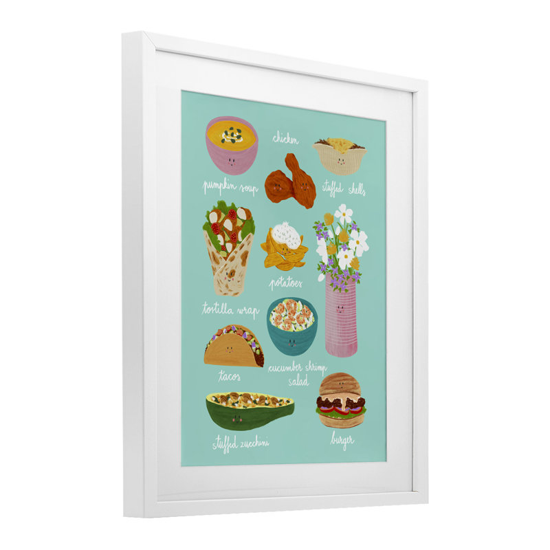 Reproduction sous verre de la collection Gourmet déjeuner, conception de Metka Hiti, 21 x 17