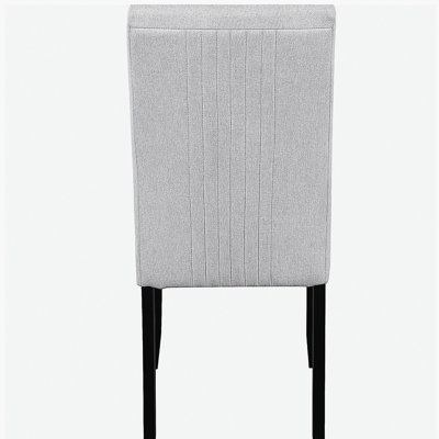 Ensemble de 4 chaises de salle à manger modernes, chaises de salle à manger d'appoint rembourrées en tissu avec pieds en bois massif et siège rembourré - beige