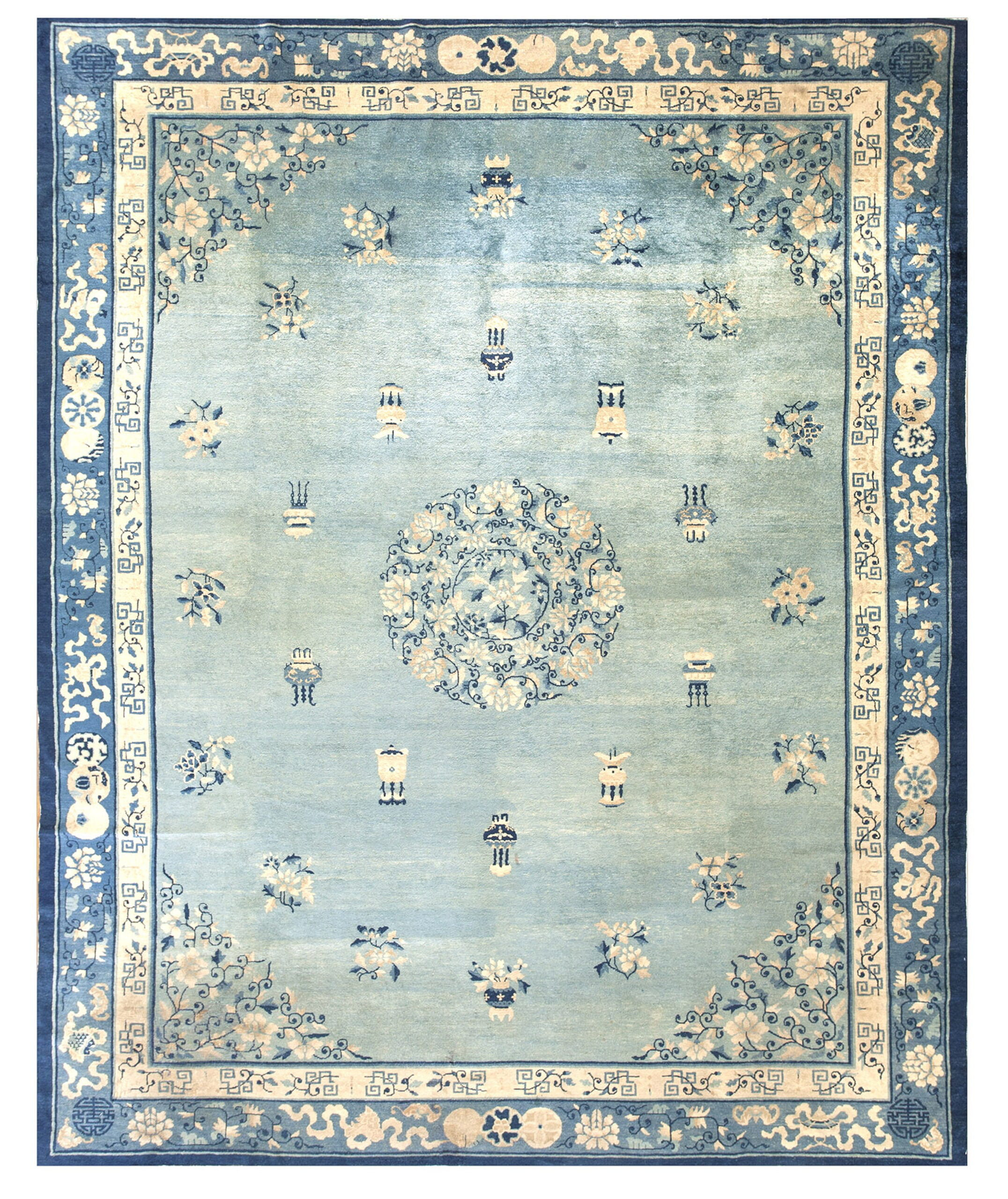 Blue Chinese Rugs The New England Collection Antique Chinese - Peking Chinese Blue 1890s ...