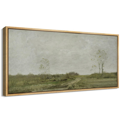 Décoration murale douce pastorale paysage avec arbres, rétro rétro très coloré, impression murale encadrée