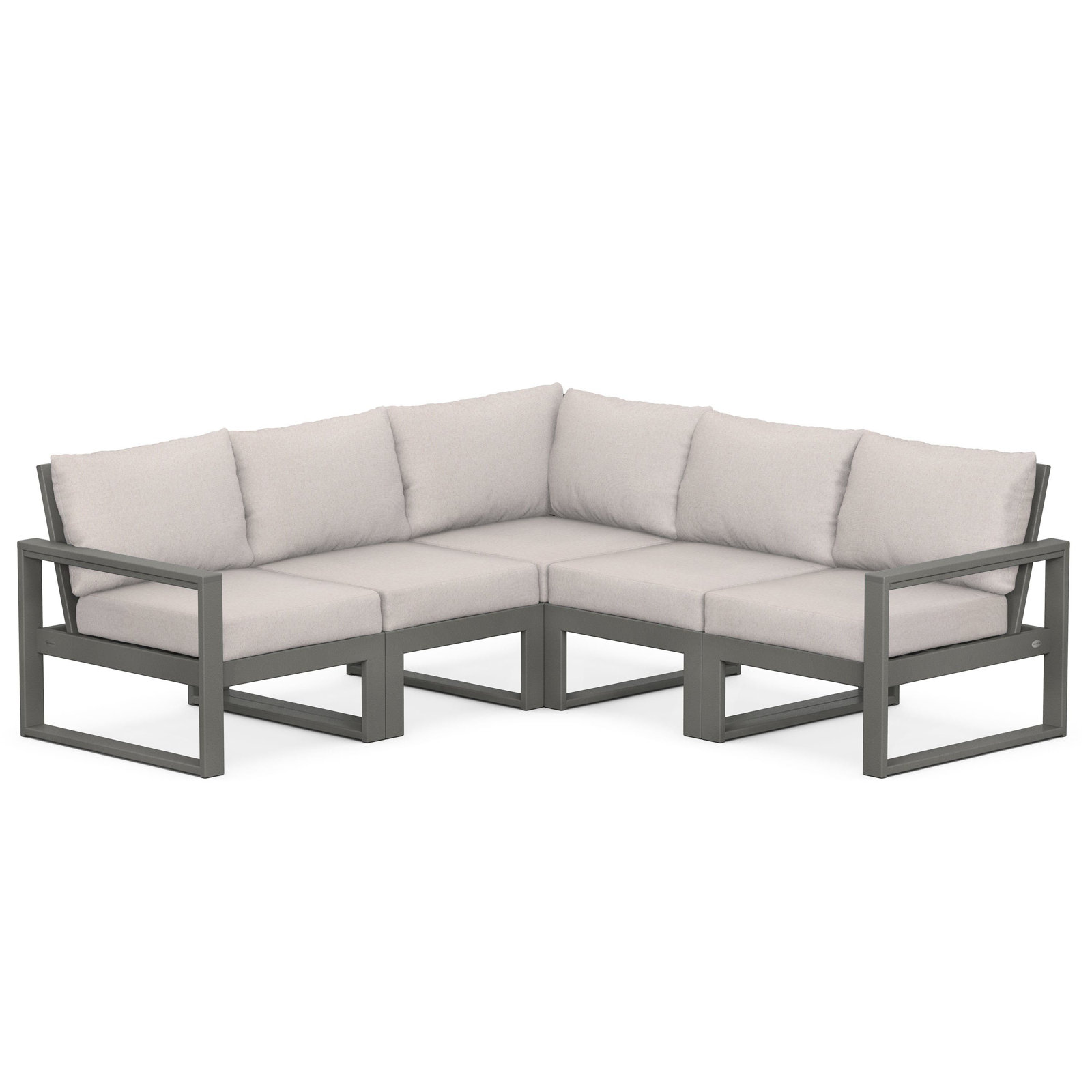 POLYWOOD® Edge 85" Patio Sectional, Grey Mist, Slate Grey