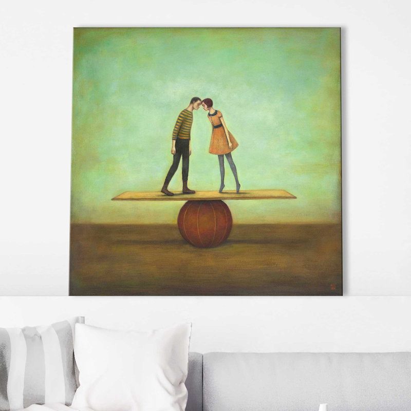 «Trouver l'équilibre» par Duy Huynh - Peinture, Toile tendue, H 18 po x l 18 po x P 1 po