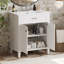 Meuble-lavabo de 30 po avec lavabo en céramique, porte à fermeture en douceur et tablettes réglables-1314457862