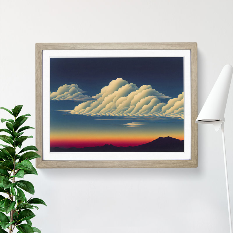 Dramatic Clouds - Single Picture Frame Print, Oak Framed, 34cm H x 46cm W x 2cm D