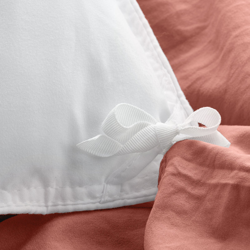 Washed Microfiber Duvet Cover Set, Queen Duvet Cover + 2 Standard Shams, Dusty Rose