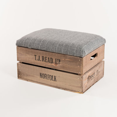 Thermopolis 48cm Wide Rectangle Plaid Standard Ottoman with Storage