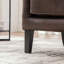 Fauteuil d'appoint à oreilles en polyuréthane rétro - Pieds en bois massif - Brun
