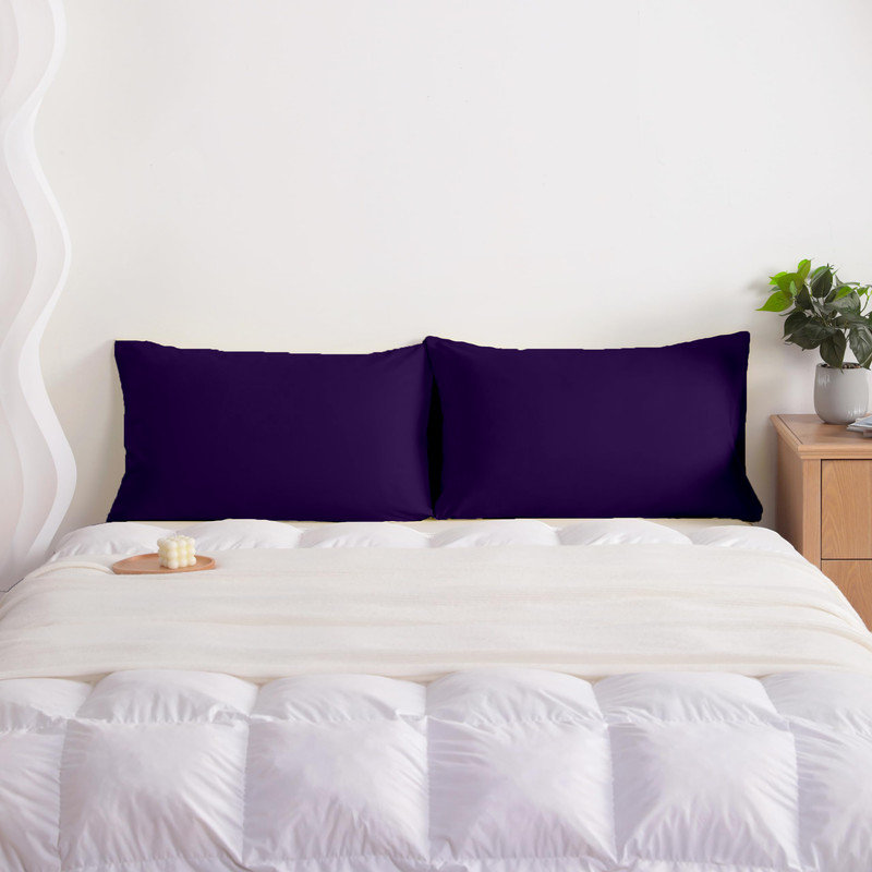Taie d'oreiller en microfibre brossée Easy Care, Taies d'oreiller pour grand lit, Mauve foncé