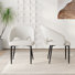 Ensemble de salle à manger moderne 7 pièces avec table en travertin de 70,86 pouces et 6 chaises rembourrées