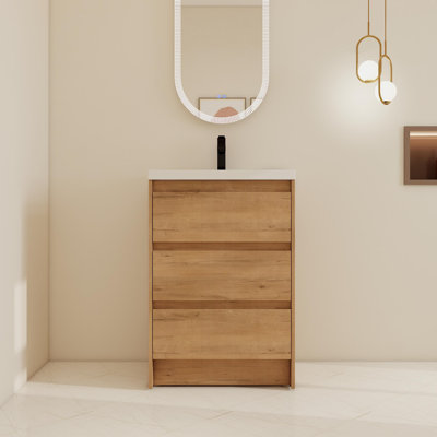 Ensemble de meuble-lavabo simple autoportant 24 po avec 3 tiroirs 24 po