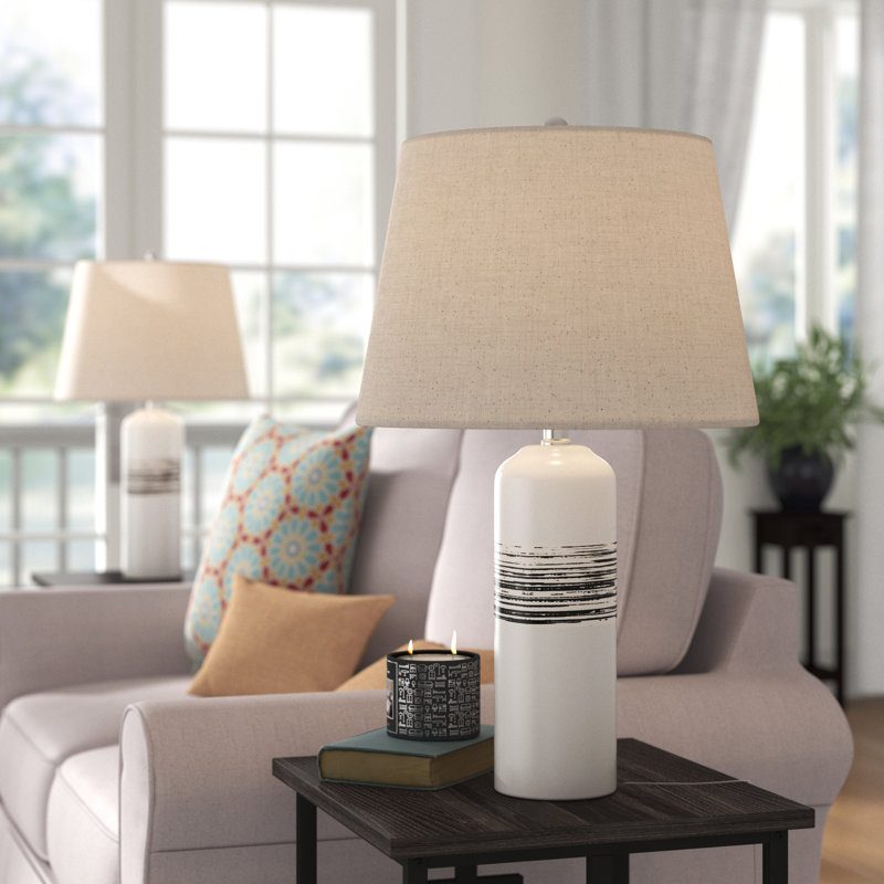 Lampe de table 25,5 po blanc / brun Digennaro