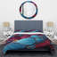 Ensemble de housse de couette bleu et mauve sans soudure Marble River II - formes modernes abstraites-101243226