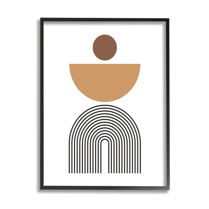  Boho, formes modernes sur bois, impression, Giclée encadrée noir minuit, H 20 po x l 16 po x P 1,5 po