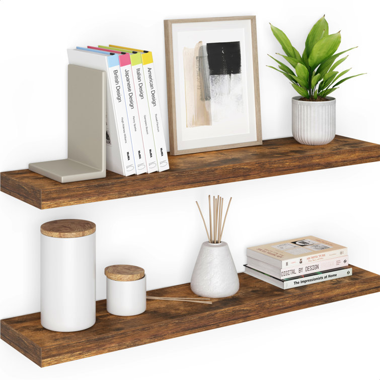 Miami 36" W x 8" D Floating Shelves with Invisible Wall Mount Brackets