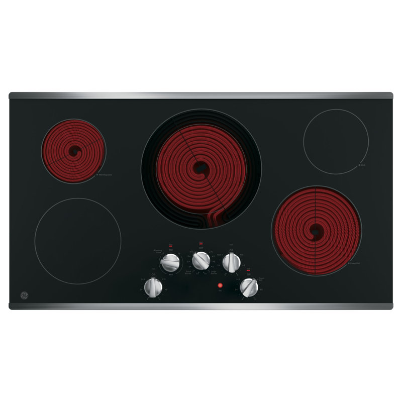 Built-in 36" Electric Cooktop with 5 Burners, Stainless Steel 