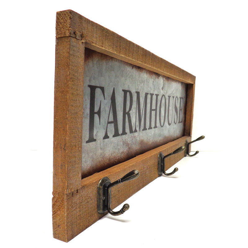 Plaque murale de ferme avec crochets