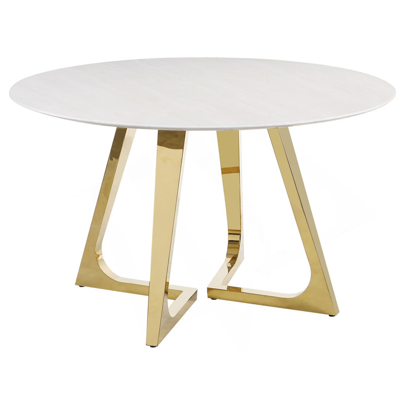 Imani Gold Round Marble Dining Table
