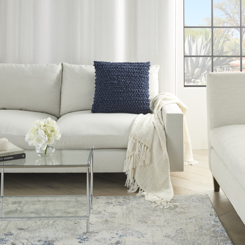  Housse de coussin carré et insert, Bleu marine