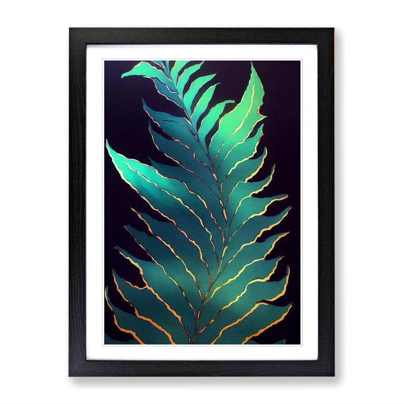 Plant Leaf Art Vol.4 - Framed Print, 34cm H x 25cm W x 2cm D, Black
