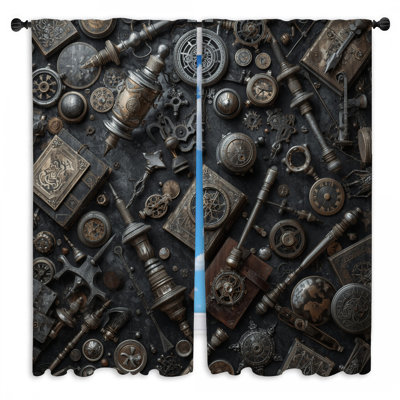 Rideaux de fenêtre Steampunk Gears Clocks Steampunk