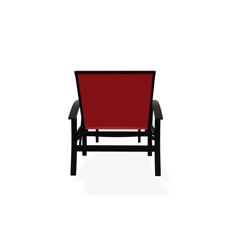 Askar Outdoor Rust-Resistant Metal Chaise Lounge, Red 1D Sunbrella®, Beachwood P40, Textured Black
