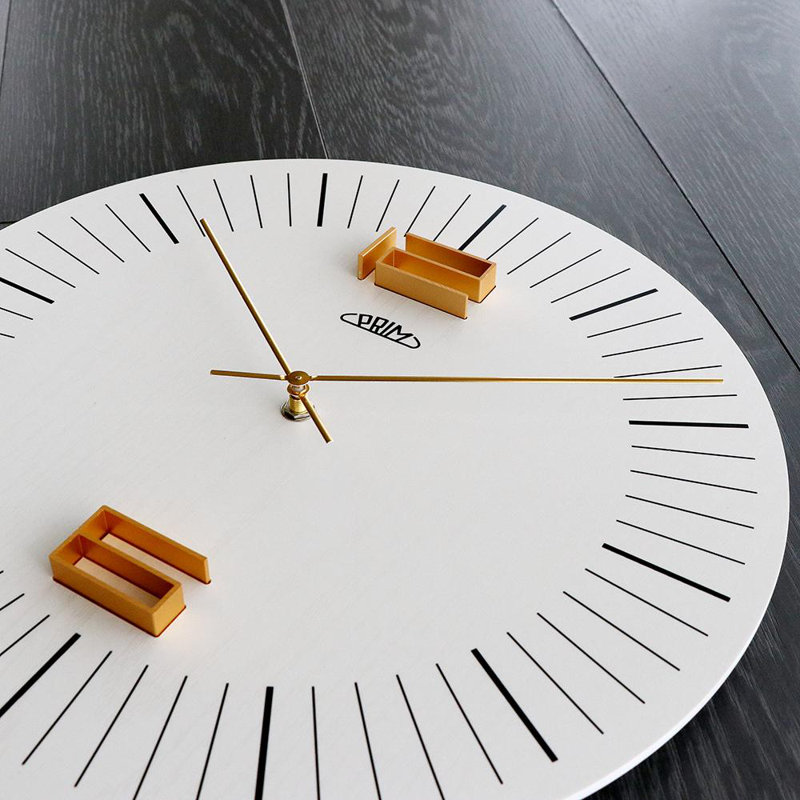 Wood Wall Clock, White