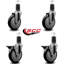 Ensemble de roulettes extensibles en poly 1 roue pivotante 1-5 / 8 pouces SCC