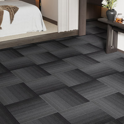 50cm W x 50cm L Textured Cut And Loop Mounting / Installation Required Polypropylene Plastic Carpet Tile