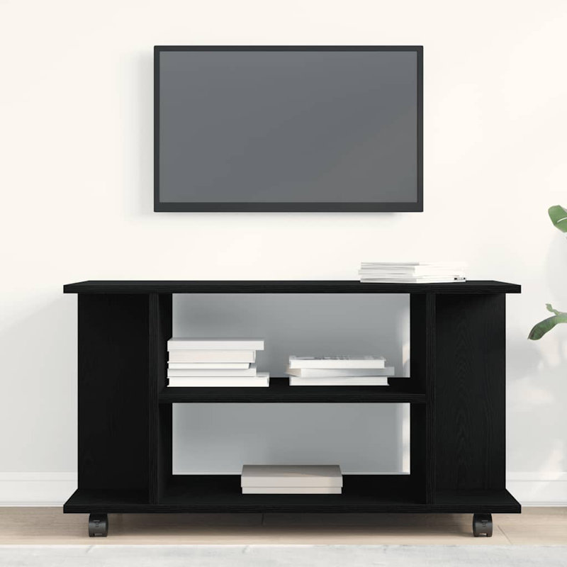  Meuble télé avec roulettes 31,5 po x 15,7 po x 17,7 po en chêne noir