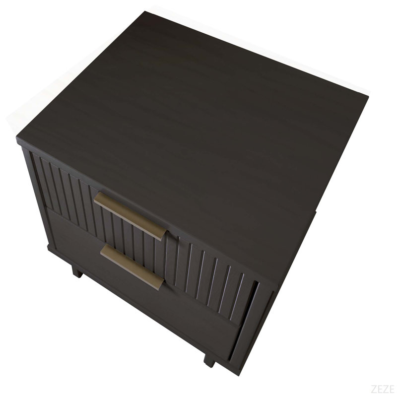 Nightstand In Charcoal Gray